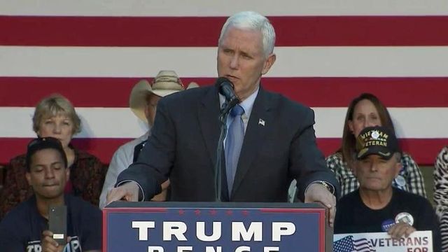 Pence outlines four key issues at Fayetteville rally