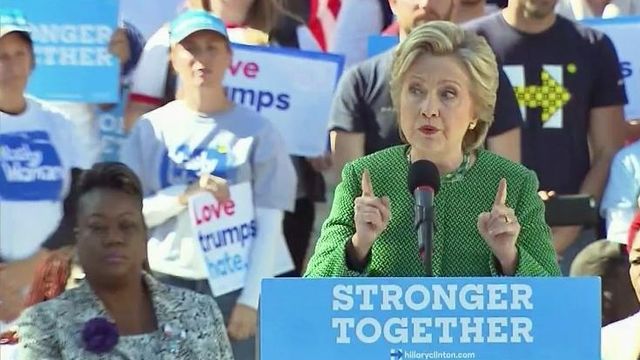 Clinton tackles HB2, Trump in Raleigh speech