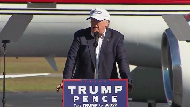 Donald Trump holds campaign rally in Wilmington
