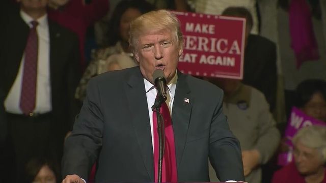 Trump brings Defense nominee to Fayetteville rally