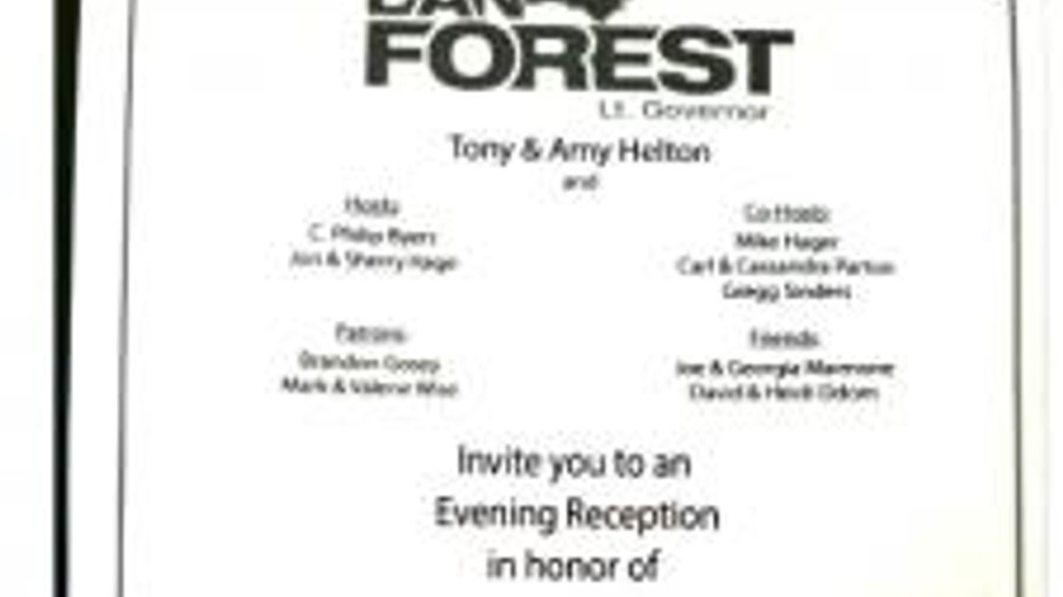 Hager post re Forest fundraiser