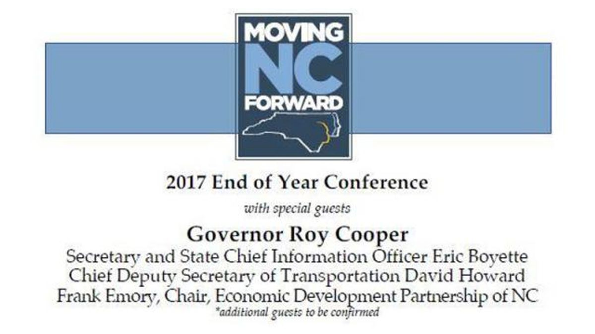 Moving NC Forward invitation, December 2017