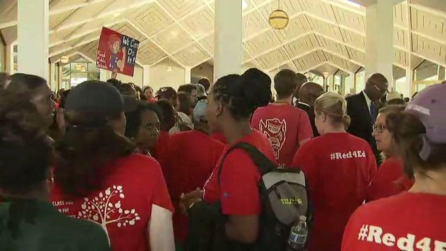 Inside the gallery: Teachers, lawmakers converge