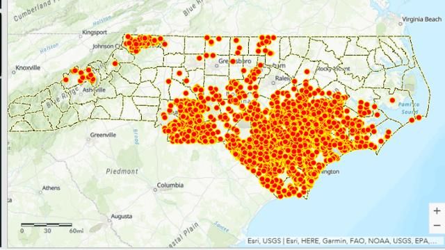 Florence road damage map