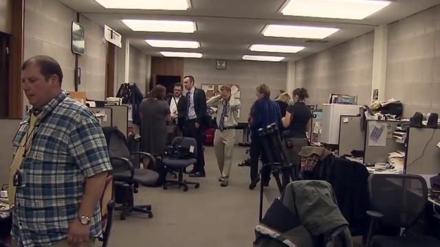 Press room at the Legislative Building