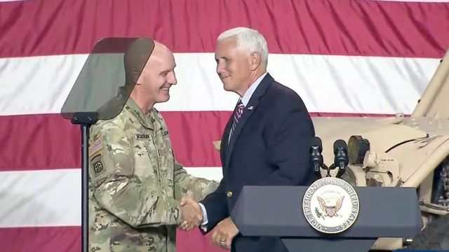 Pence speaks at Fort Bragg