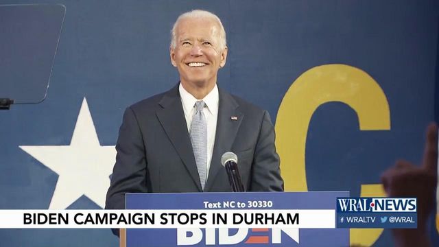 Joe Biden holds campaign rally in Durham