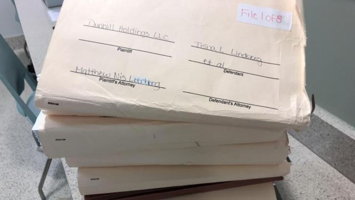 The case file in Dunhill v. Tisha Lindberg