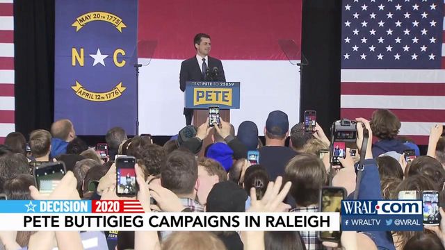 Buttigieg rallies supporters during stop in Raleigh
