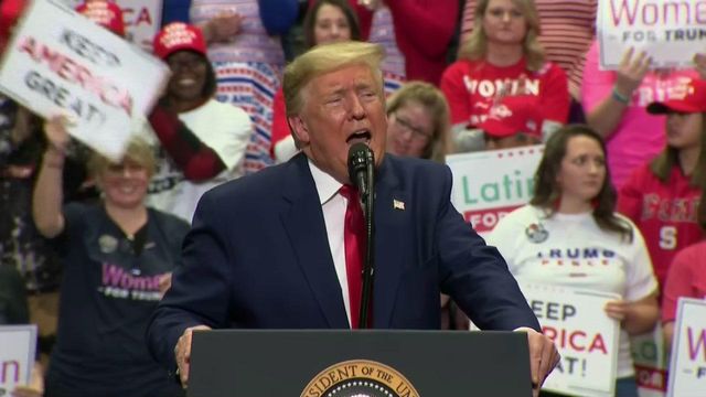 Trump rallies in Charlotte before 'Super Tuesday'