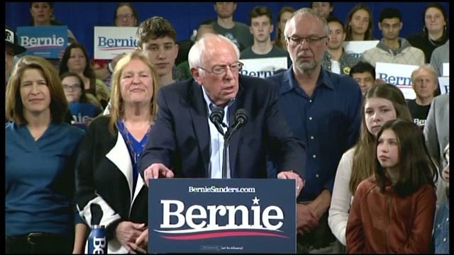 Sanders marks Super Tuesday with supporters in Vermont