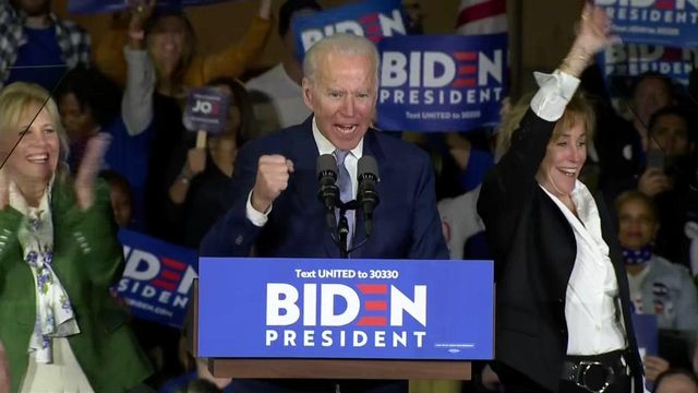 Biden celebrates cluster of Super Tuesday victories