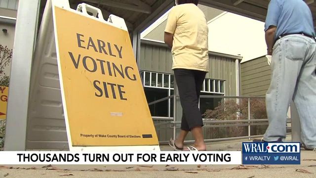 Thousands turn out on first day of early voting