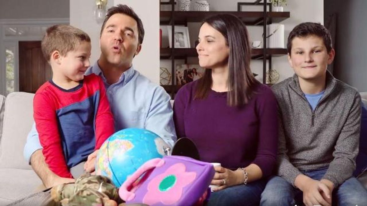 2022 Democratic US Senate candidate Jeff Jackson and family, from campaign announcement video.