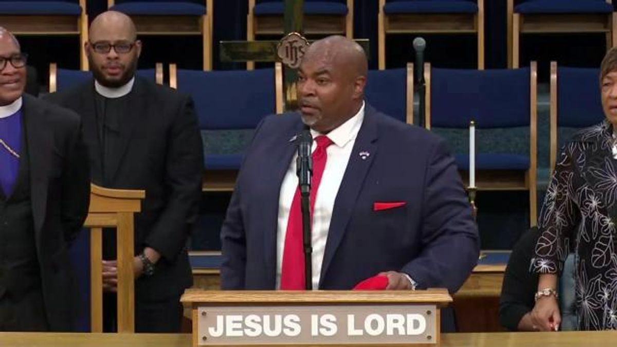 Lt. Gov. mark Robinson at a Raleigh church