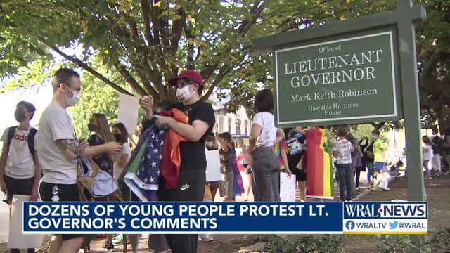 Youth rally condemns Lt. Gov. Mark Robinson's comments on LGBTQ community
