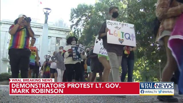 LGBTQ community continues to put heat on Lt. Gov. Mark Robinson with protest