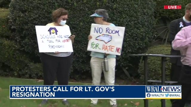 Protests against Lt. Gov. Mark Robinson continue in downtown Raleigh