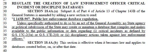 Public law enforcement database regulation