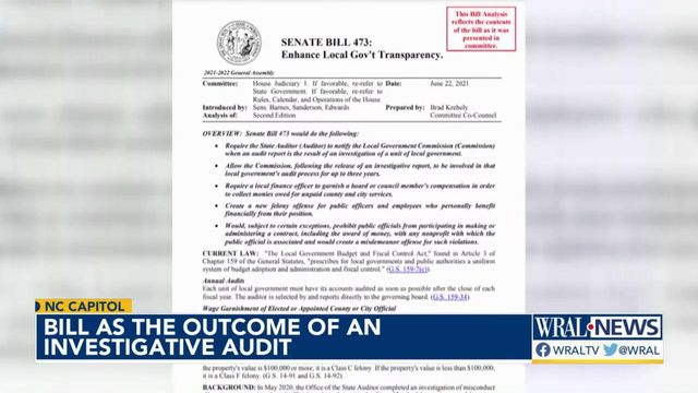 NC legislature passes bill aimed at stemming misuse of local funds