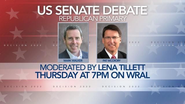 U.S. Senate debate between Mark Walker and Pat McCrory