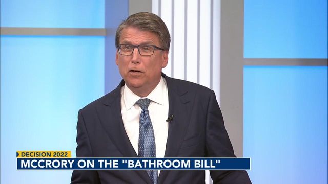 Former Gov. Pat McCrory addresses 'bathroom bill' during US Senate debate against former Rep. Mark Walker