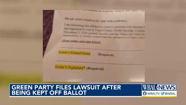 Green Party files lawsuit after being kept off ballot