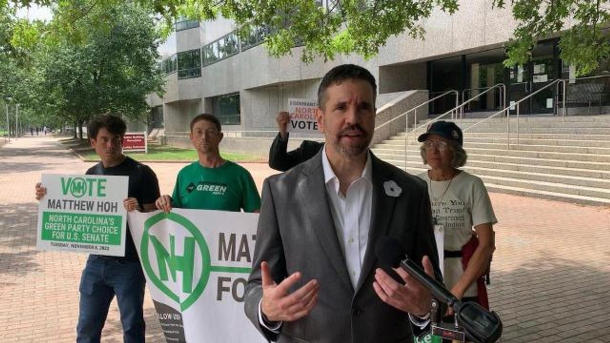 Matthew Hoh discusses NC Green Party efforts to be recognized on ballot