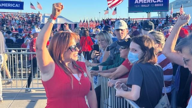 Republican Sandy Smith greets supporters