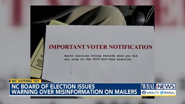 NC Board of Election issues warning of misinformation on mailers