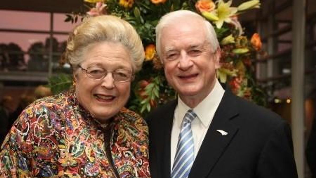 Former NC Democratic Party Chair Betty McCain with former NC Gov. Jim Hunt