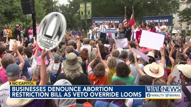 Businesses denounce abortion restriction bill as veto override looms