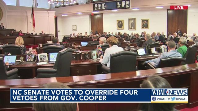 NC Senate votes to override four vetoes from Gov. Roy Cooper