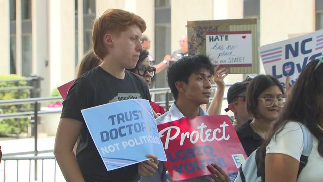 Equality NC holds rally to oppose bills limiting transgender rights
