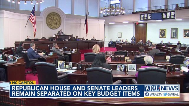 Republican House and Senate leaders remain separated on key budget items