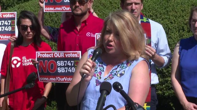 Progressive activists hold news conference opposing GOP elections bill