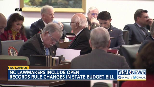 NC lawmakers include open records rule changes in state budget bill