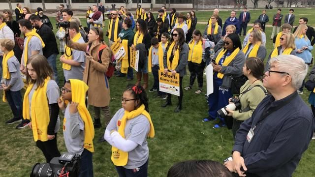 Parents and students from private schools gathered Wednesday at Halifax Mall in Raleigh to celebrate National School Choice Week.