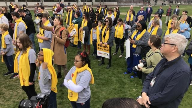 Parents and students from private schools gathered Wednesday at Halifax Mall in Raleigh to celebrate National School Choice Week. Parents and students from private schools gathered Wednesday at Halifax Mall in Raleigh to celebrate National School Choice Week.