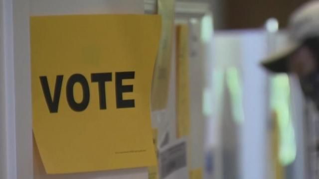 Voting sign at a poll