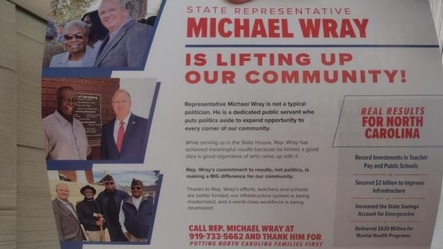 A 2024 flier supporting NC Rep. Michael Wray, by the Carolina Leadership Coalition.