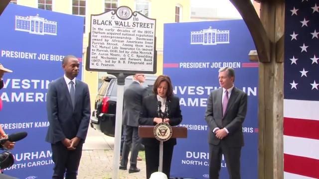 Vice President Kamala Harris lands at RDU