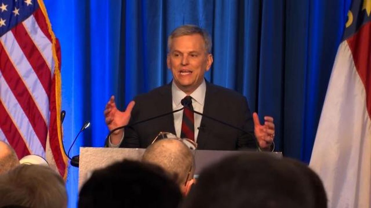 Josh Stein speaks with supporters on Tuesday, March 5, 2024