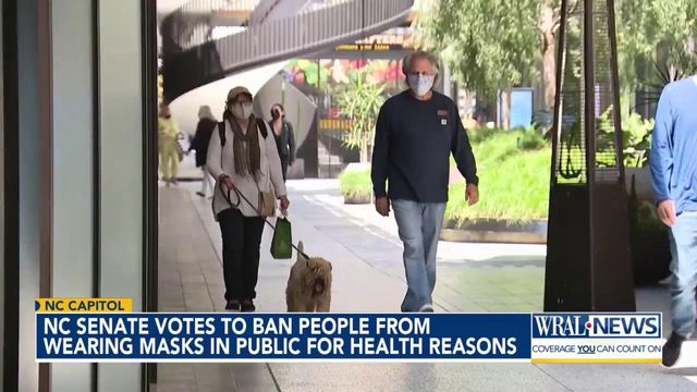 NC Senate votes to ban people from wearing masks in public for health reasons