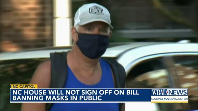 NC House wil not sign off on bill banning masks in public