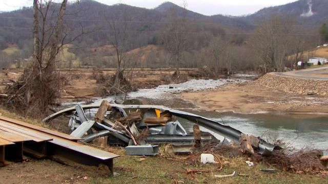 A file photo of Hurricane Helene damage in western North Carolina.