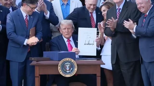 President Donald Trump after he signed the "Big, Beautiful Bill" on Friday, July 4, 2025.