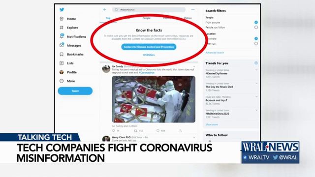 Tech companies work to stop misinformation about coronavirus