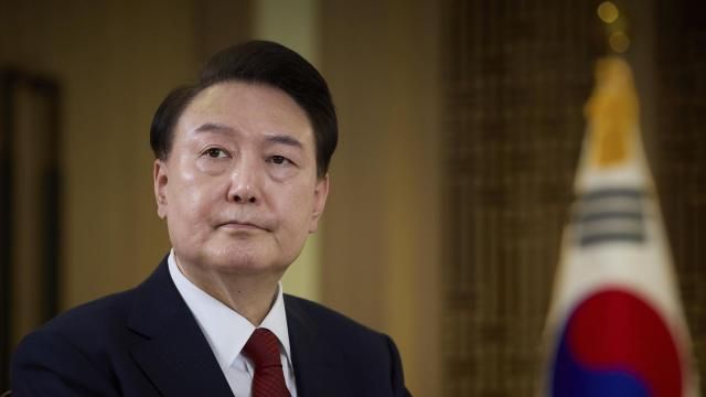 FILE - In this photo provided on Wednesday, Feb. 7, 2024 by the South Korea Presidential Office, South Korean President Yoon Suk Yeol speaks during a pre-recorded interview with KBS television at the presidential office in Seoul, South Korea, Sunday, Feb. 4, 2024. President Yoon’s office said Wednesday, Feb. 14, that presumed North Korean hackers breached the personal emails of one of his staff members ahead of his trip to Europe in November.(South Korea Presidential Office via AP, File) FILE - In this photo provided on Wednesday, Feb. 7, 2024 by the South Korea Presidential Office, South Korean President Yoon Suk Yeol speaks during a pre-recorded interview with KBS television at the presidential office in Seoul, South Korea, Sunday, Feb. 4, 2024. President Yoon’s office said Wednesday, Feb. 14, that presumed North Korean hackers breached the personal emails of one of his staff members ahead of his trip to Europe in November.(South Korea Presidential Office via AP, File)
