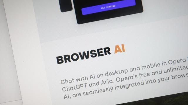 A portion of a Opera page showing the incorporation of AI technology is shown in London, Tuesday, Feb. 13, 2024. The rise of generative AI chatbots is giving people new and different ways to look up information. (AP Photo/Alastair Grant) A portion of a Opera page showing the incorporation of AI technology is shown in London, Tuesday, Feb. 13, 2024. The rise of generative AI chatbots is giving people new and different ways to look up information. (AP Photo/Alastair Grant)